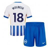 Brighton Danny Welbeck #18 Domáci Detský futbalový dres 2024-25 Krátky Rukáv (+ trenírky)